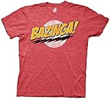 The Big Bang Theory Bazinga! Mens Red Heather T-shirt S