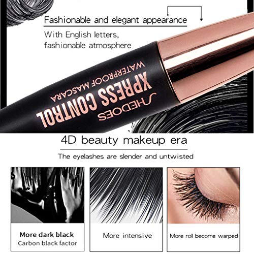 Scofieldly Black Waterproof Makeup Eyelash Long Curling Mascara Eye Lashes Extension Black Thick Mascara Slim Eyelash (Multicolor)