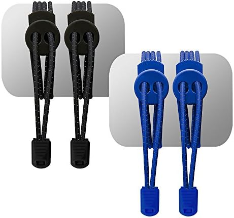 Faciaa Lock Laces - Elastic No Tie Shoelaces-Ideal for Kids &amp; Adults(black)