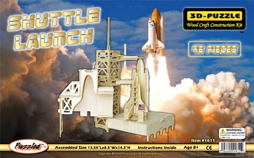 Puzzled, Inc. 3D Natural Wood Puzzle - Shuttle Launch