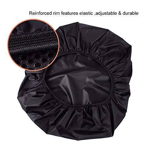 EDOBIL Rainproof Cover Waterproof Backpack Rain Cover With Reflective Strip for Hiking Camping Traveling Outdoor Activities (Black, Medium)