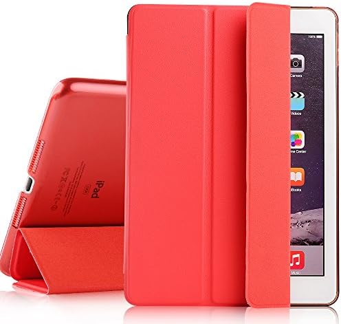 iPad mini Case iPad mini 2 Case KeeGan iPad mini 3 Smart Stand Case with Auto Sleep/Wake Function and Translucent Back for Apple iPad mini 1 / iPad mini 2 / iPad mini 3 (Hot Red)