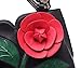 Celsino Women Handbag Clutch Purses Shoulder Bag Large Flower PU Leather with Wooden Handle Bags (Black)