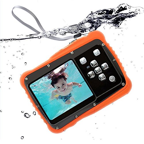 UNIONDA Kids Waterproof Camera 12MP HD with 2 Inch LCD 4x Optical Zoom and Mic 9.9 ft Waterproof Camera Kids Birthday Holiday Gift Learn Camera Give Floating Wrist Strap(Yellow)ï¼ˆBlackï¼‰