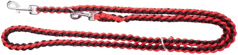 Dingo Braided Strong Leash, Extended Lead 220 cm Long for Daily Use Red and Black 10285, Red/Black, 1.5 x 220 cm