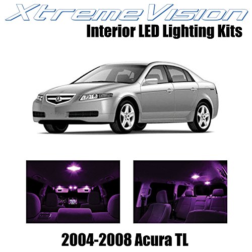XtremeVision Acura TL 2004-2008 (14 Pieces) Pink Premium Interior LED Kit Package + Installation Tool