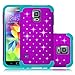 Galaxy S5 Case, EC™ Studded Rhinestone Case, Hybrid Gel Dual Layer Diamond Bling Crystal Cover for Samsung Galaxy S5 / SV / i9600 (A Purple/Teal)