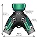 Water Hose Splitter, Lifebee Garden Hose Connector 2 Way with 10-Piece Washer