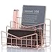 Nugorise 3 Slot Letter Holder,Desk Wire Letter Mail Sorter, Decorative File Storage Organizer for Postcard, Mail, Brochure and Notebook, Rose Gold
