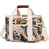 Nanxson Large Insulated Lunch Bag for Women Adult Reusable Leakproof Picnic Lunch Box Freezable Cooler Tote Bag (15L,A-Green Leaves)
