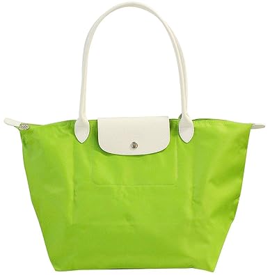 Longchamp Le Pliage Shopper Tasche Kelly Green Grünweiß