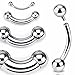 Single Side Internally Threaded Freedom Fashion Eyebrow Curve Ring 316L Surgical Steel