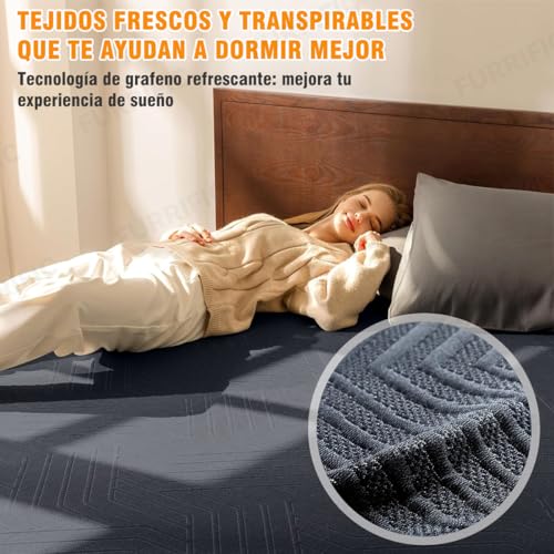 SAFONUS Colchón Matrimonial de Memory Foam 20CM, Colchón para el Dolor de Espalda, Cama de Gel de Cobre Refrigerante en Una Caja, Firmeza Media Terapéutica, Soporte Ergonómico,135x190cm, Negro