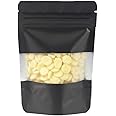 MITOB 100 Pieces Mylar Bags with Window Zipper Lock Stand Up Aluminum Foil Bag for Zip Food Storage Lock Packaging Bag Reusable (3.5x5.1 inch, Black)