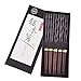Antner 5 Pairs Hardwood Chopsticks Reusable Japanese Style Natural Wood Chop Stick Hand-Carved Chopstick Gift Set, 9 Inches
