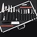 YaeKoo 18PCS Culinary Fruit Vegetable Carving Tool Set Kitchen Food Cake Carving Peeling Tool Kit with Portable Carrying Case