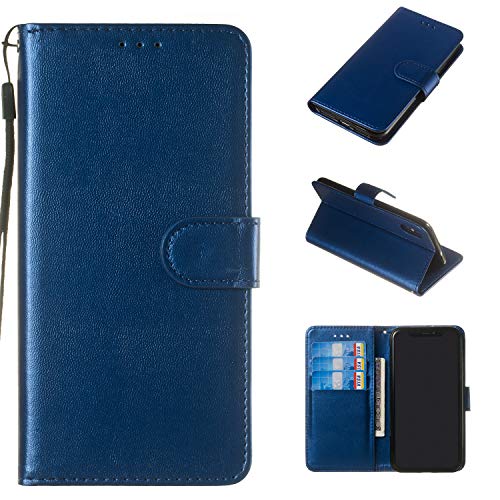 iPhone XI iPhone 11 Pure blueFlip Case Leather Cover Card Holders Kickstand Cell Phone case Premium Business