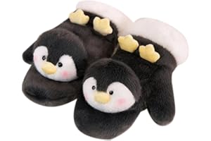 Gorilley Penguin Plush Gloves Students Thickened Five Fingers All-Inclusive Warm Riding Gloves in Winter 25cmx13cmx8cm