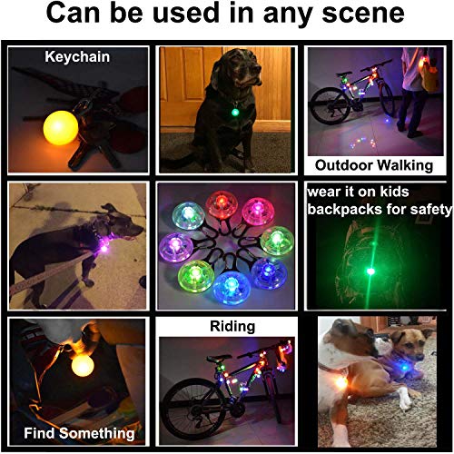 ANERSUS Water Resistent Pet Dog & Cat Collar LED Lights 8-Pack, Clip on Collar Makes Your Small Medium Large Dogs Cats Visible, Safe & Seen at Night | Battery Included, Colorful