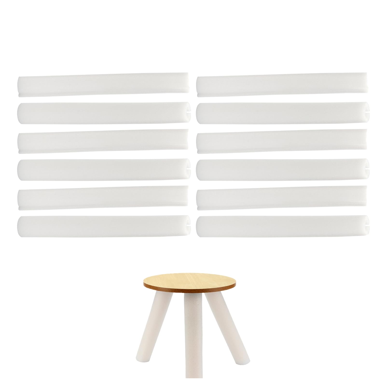 Photo 1 of Foam Tube, Pre Cut Tube Cover White Foam, Pre Slit Clamp, Pipe Insulation Clamp on Noodles, Pipe Protection for Table Leg, Bumper, Parapet, Corner Edge Protection (12)