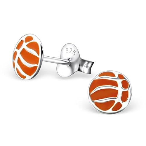 So Chic Joyas - Pendientes Niños Baloncesto Esmalte Plata 925 ...