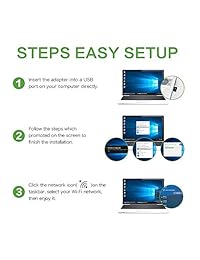 UFON Plug and Play Nano WiFi 300Mbps Wireless USB Adapter, Wi Fi Dongle for Desktop Laptop, Nano Size, No CD Needed, Supports Windows 10, 8.1, 8, 7, XP, Vista