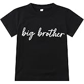 Big Brother T Shirt for Toddler Boy Announcement T-Shirt Sibling Reveal Embroidery Outfit Clothes 1t-5t