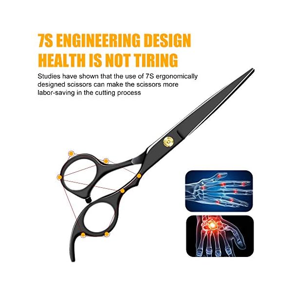 Wrei Hair Scissors Set,Hair Cutting Scissors Kit,11 Pcs Professional Haircut Stainless Steel Scissors,Thinning Shears…