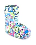 My Recovers Walking Boot Cover for Fracture Boot, Fashion Cover in Blue Flowers, Short Boot, Made in USA, Orthopedic Products Accessories (Large)