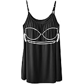 Camisoles for Women with Built in Bra Adjustable Strap Tank Tops Cami Sleeveless Summer Tops for Workout Sleeping Traveling