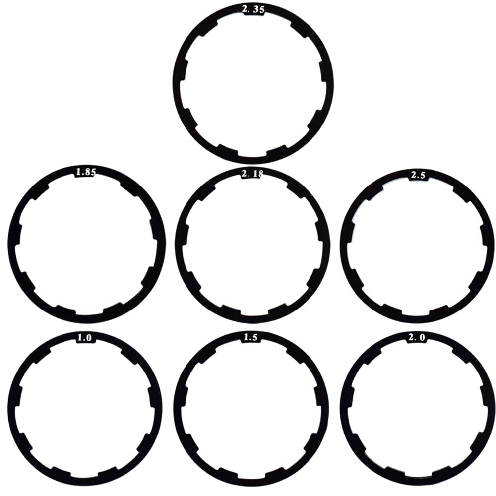 Pirhosigma Bicycle Flywheel Washer Spacer Cassette Headset Gasket Hub Bottom Bracket Bike Cycling Flywheel Axle for MTB Road Bike 1 mm 1.5 mm 1.85 mm 2 mm 2.18mm 2.35mm 2.5mm (7 pcs)