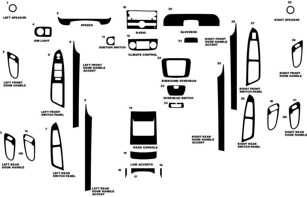 Rvinyl Rdash Dash Kit Decal Trim for Chevrolet Impala 2006-2013 (LS/LT/LTZ) - Sticker Bomb (Harajuku)
