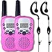 Afantti Walkie Talkies Kids Girls Adults Two Way Radios Toddler Little Kids Birthday Gift Toy | 2+ Mile Long Range | Flashlight | 2 X Earpiece | 3 - 12 Year Old Age, Pink