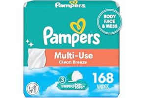 Pampers Baby Wipes Multi-Use Clean Breeze 3X Pop-Top Packs 168 Count