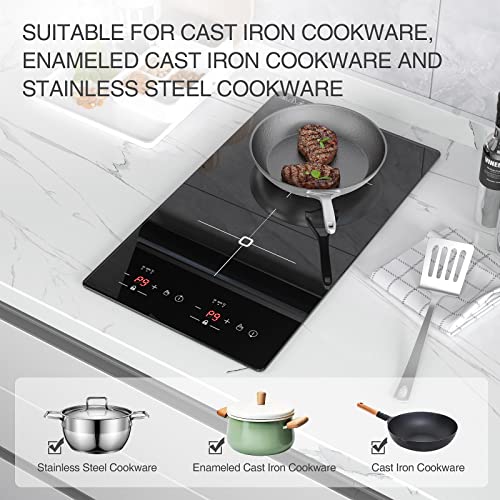 VBGK Double Induction Cooktop, 12 Inch Portable Induction Cooktop with