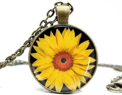 Sunflower Choker Jewelry, Lady's Retro Flower Pendant Necklace