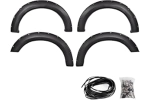 CROSSDESIGN 4PCS Fender Flares Fit for Ford F150 Styleside 2004-2008 & 2007-2008 Lincoln Mark LT with 66.0"/ 67.0"/ 78.0"/ 96.0" Bed Length Models Only Textured Rivet Style Wheel Cover Accessories