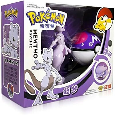 Amazon Co Jp 家の装飾 本物のポケモンのおもちゃセットおもちゃのポケットモンスターピカチュウシャルンダーミュートウルナラスクロールアクションフィギュアアニメモデル子供のおもちゃ Color Mewtwo Box ホーム キッチン