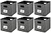 Homyfort Foldable Cloth Storage Bins Cubes, 12x12 Fabric Boxes Baskets Container for Toys,Closet,Shelf,Nursery with Dual Plastic Handles,Black with Pattern Large Set of 6