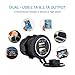 Cllena Dual USB Charger Socket Power Outlet 2.1A & 2.1A for Car Boat Marine Mobile (4.2A-Blue)