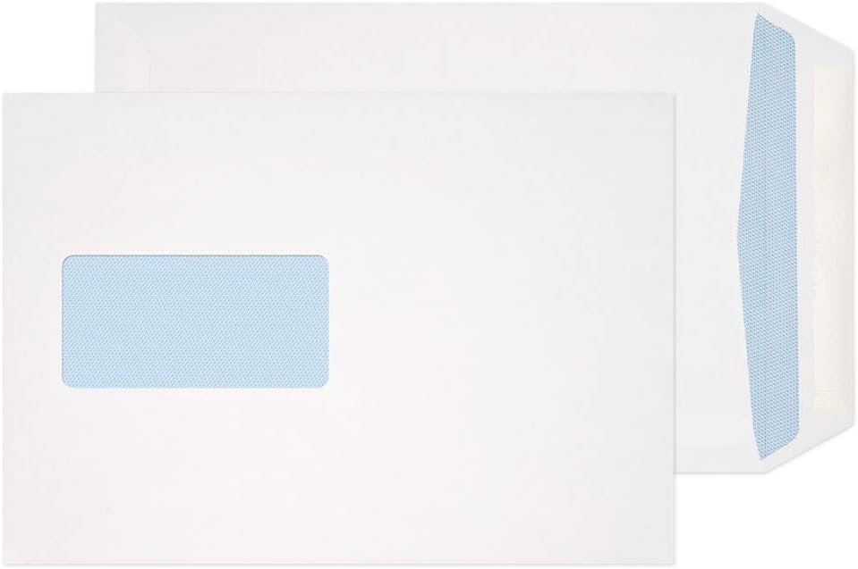 Blake Envelopes Purely Everyday 13047 Versandtasche Naßklebung Fenster Weiß C5 229 x 162 mm 90 g/m², White, C5 - 229 x 162 mm