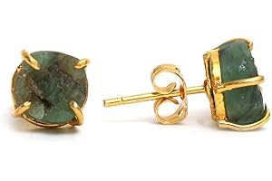 GEMPIRES NATURE’S TREASURE Gempires Natural Raw Prong Setting Stud Earrings, 8-10 mm Crystals Earring, Handmade Jewelry, Gift for Her