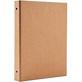 SXIUU A4 Binder 3 Ring, A4 Binder, 1pc Kraft Paper 3 Round Ring Binder Cover Protector for Journal Note Book Carrying Around Notes (A4-3Ring)