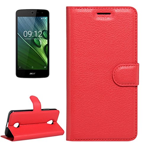 For cellphone Cases, For Acer Liquid Zest / Z525 Litchi Texture Horizontal Flip Leather Case with Magnetic Buckle & Holder & Card Slots & Wallet ( Color : Red )