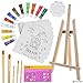 ETI Toys, 26 Piece Kids Art Painting Set with Wood Easel, 6 Princesses and Castles Themed Canvases, 12 Color Acrylic Paints, 5 Paint Brushes, Palette. Arts Studio for Artist Children Ages 6+ Years
