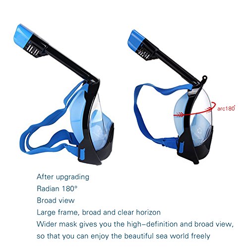 180° Full Face Snorkel Mask- Koolife GoPro Compatible Snorkel Set Prevents Gag Reflex with Tubeless Design - Thumbnail 4