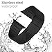 VELSENX Wrist Band for 42mm Stainless Steel Metal Replacement Bands with Double Button Folding Clasp, Link Remover Included (Black)