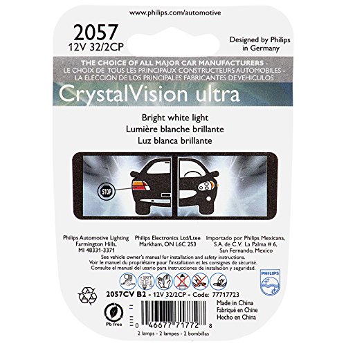 Philips 2057 CrystalVision ultra Miniature Bulb, 2 Pack
