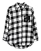ZANZEA Womens Buffalo Plaid Flannel Shirt Button Down Long Sleeve Tops Collar with Pocket 01 Black 5XL