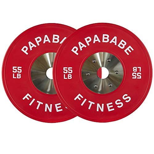 papababe Competition Rubber Bumper Plates, 2 inch Olympic Weights